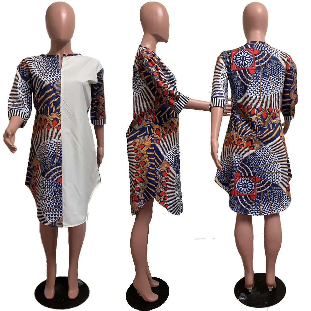 M-3XL Dress Large Size Women's Round Neck Three-Quarter Sleeves With Zipper Fashion Positioning Printing Cardigan Dress 2021 New
M-3XL Dress Large Size Women's Round Neck Three-Quarter Sleeves With Zipper Fashion Positioning Printing Cardigan Dress 2021 New