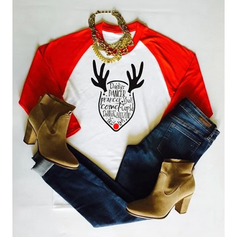 New Tshirt Merry Womens Cute Female Cute Tee Style Christmas Reindeer Shirt Plus Size Women T-shirts Tee
New Tshirt Merry Womens Cute Female Cute Tee Style Christmas Reindeer Shirt Plus Size Women T-shirts Tee