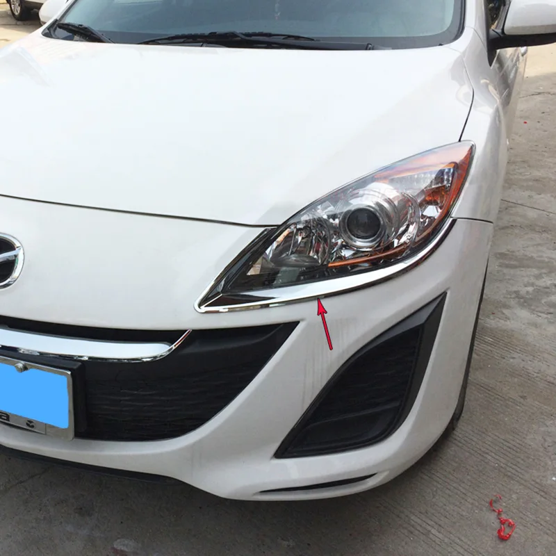 2 шт. хромированные Серебристые передние фары для Mazda 3 2010 2011 2012|Хромирование| |