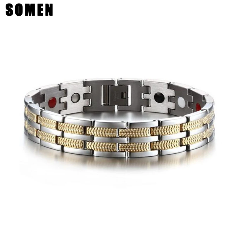Fashionable Men Germanium Inlay Silver Color Polished Stainless Steel Magnet Bracelet Gentleman Essential Jewelry
Fashionable Men Germanium Inlay Silver Color Polished Stainless Steel Magnet Bracelet Gentleman Essential Jewelry