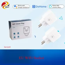 2pcs/pack Dohome EU Smart Plug Support Siri WIFI Socket Timer WiFi Outlet Remote Control Voice Control Socket Alexa/Google