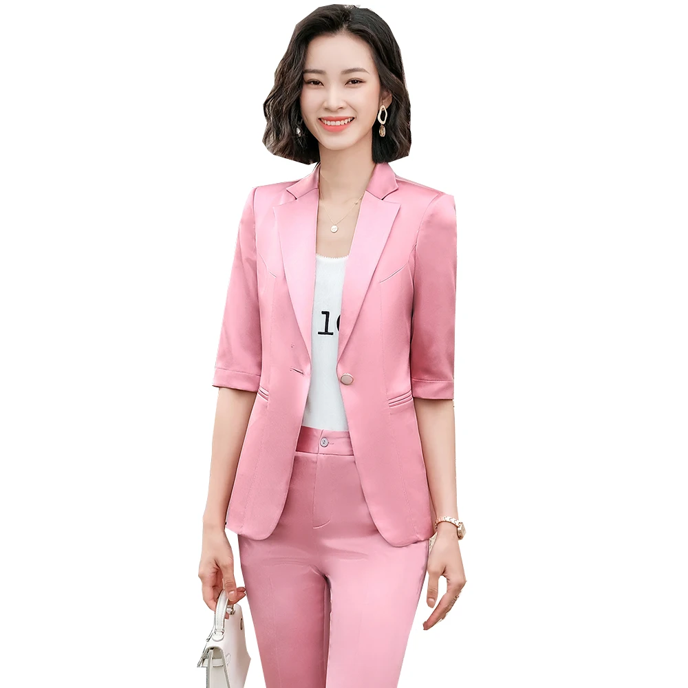 Summer Fashion Formal Blazer and Trouser Women Pant Suit Office Ladies White Pink Gray Female Two Piece Set
Summer Fashion Formal Blazer and Trouser Women Pant Suit Office Ladies White Pink Gray Female Two Piece Set