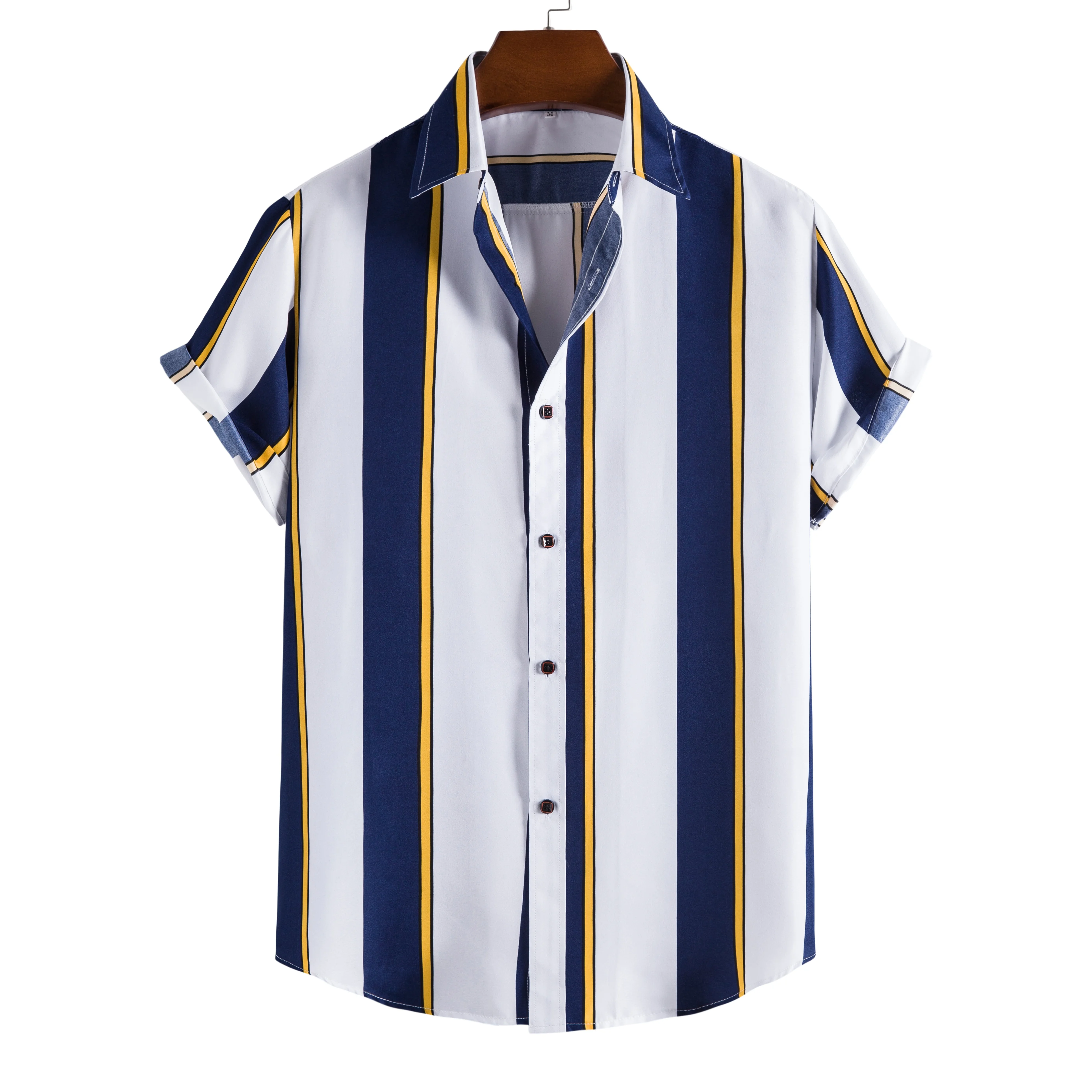 New short-sleeved casual shirt men's printed striped beach top 2021 summer men's short-sleeved shirt European size US size XS-XL
New short-sleeved casual shirt men's printed striped beach top 2021 summer men's short-sleeved shirt European size US size XS-XL