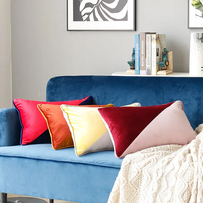 Hot Sale Splice Pillow Case Splicing Two-Color Pillow Cover High-grade Velvet Cushion Cover Sofa European Style Cushion Cover
Hot Sale Splice Pillow Case Splicing Two-Color Pillow Cover High-grade Velvet Cushion Cover Sofa European Style Cushion Cover