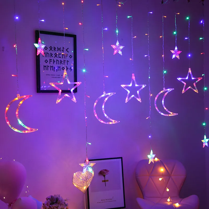 EID Mubarak Moon Curtain Led Light Aid Mubarak Decor Ramadan Decoration Christmas Anniversaire Wedding Decoration Accessories
EID Mubarak Moon Curtain Led Light Aid Mubarak Decor Ramadan Decoration Christmas Anniversaire Wedding Decoration Accessories