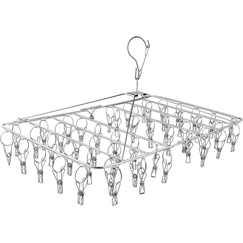 Clothes Drying Rack, 52 Clips Stainless Steel Laundry Drying Rack Folding Sock Hanger, Underwear Hanger, Clothes Hangers
Clothes Drying Rack, 52 Clips Stainless Steel Laundry Drying Rack Folding Sock Hanger, Underwear Hanger, Clothes Hangers