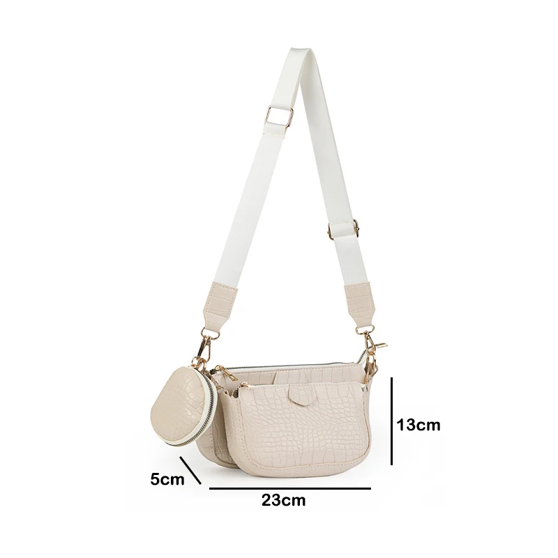 Three-piece Single Shoulder Crossbody Bag for Women 2020 Fashion New Underarm Bag Wide Strap Crocodile Pattern Composite Bag
Three-piece Single Shoulder Crossbody Bag for Women 2020 Fashion New Underarm Bag Wide Strap Crocodile Pattern Composite Bag
