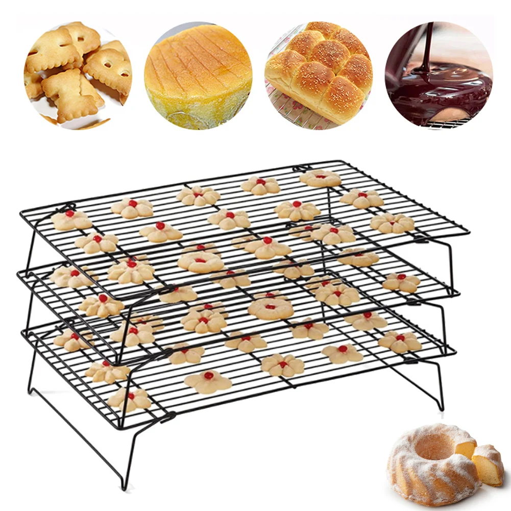 3 Tier Stackable Cooling Rack Nonstick Wire Cooling Grid Stainless Steel Baking Rack For Biscuit Cookie Pie Loaf Baking Tool
3 Tier Stackable Cooling Rack Nonstick Wire Cooling Grid Stainless Steel Baking Rack For Biscuit Cookie Pie Loaf Baking Tool