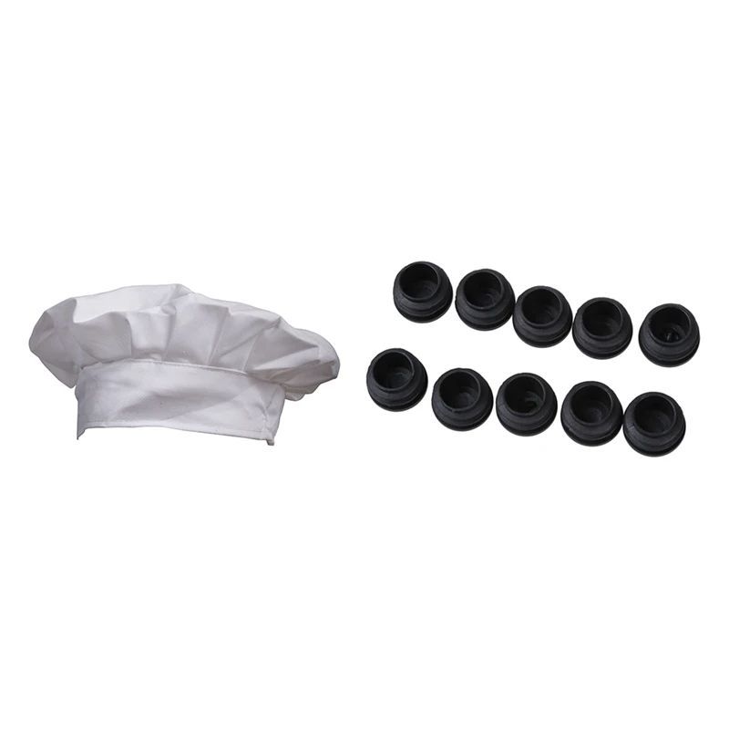 10 Pcs Chair Table Legs Plastic Cap Round Ribbed Tube Insert & 1 Pcs Fancy Dress Party Cook BBQ Kitchen White Chef Hat
10 Pcs Chair Table Legs Plastic Cap Round Ribbed Tube Insert & 1 Pcs Fancy Dress Party Cook BBQ Kitchen White Chef Hat