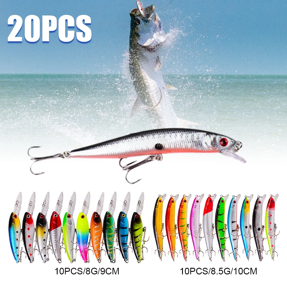 20pcs Fishing Lure Set Hard Bait Minnow Floating Artificial Fishing Lures Kit with Hook for Saltwater Freshwater Fishing Tackle
20pcs Fishing Lure Set Hard Bait Minnow Floating Artificial Fishing Lures Kit with Hook for Saltwater Freshwater Fishing Tackle