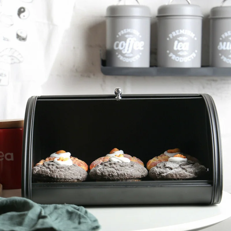 Metal Bread Box Bin kitchen Storage Containers with Roll Top Lid Kitchenware Storage Box IQ6
Metal Bread Box Bin kitchen Storage Containers with Roll Top Lid Kitchenware Storage Box IQ6