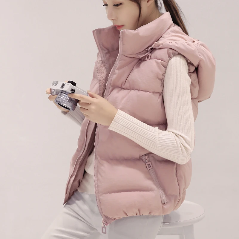 2021 Spring Hooded Women Cotton Vest Autumn Casual Warm Thick Waistcoat Sleeveless Solid Removable Hat Vest
2021 Spring Hooded Women Cotton Vest Autumn Casual Warm Thick Waistcoat Sleeveless Solid Removable Hat Vest