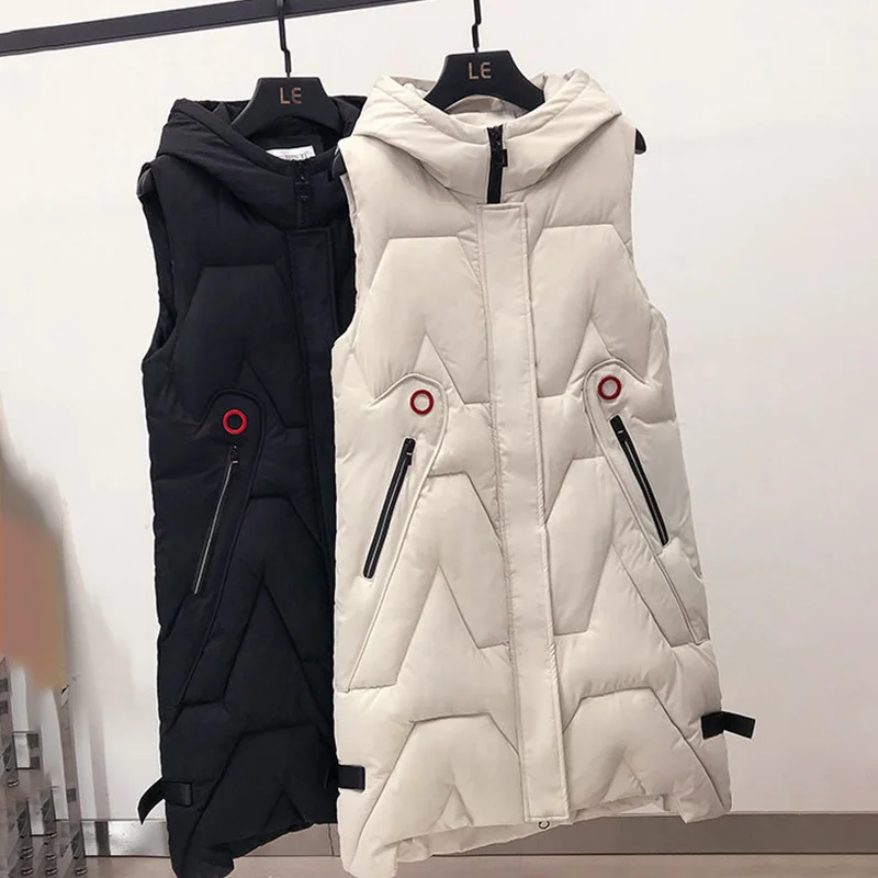 Winter Long Vest For Women Down Cotton Padded Coat Sleeveless Hooded Outwear Female 2020 Autumn Korean Style Warm Waistcoat Lady
Winter Long Vest For Women Down Cotton Padded Coat Sleeveless Hooded Outwear Female 2020 Autumn Korean Style Warm Waistcoat Lady