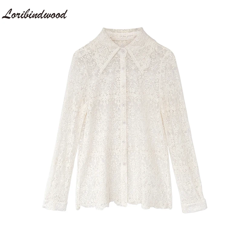 Spring Lace Bottoming Shirt 2021 New Fashion Chic Floral Embroidery White Blouse Women Long Sleeve Lapel Korean Hollow Top
Spring Lace Bottoming Shirt 2021 New Fashion Chic Floral Embroidery White Blouse Women Long Sleeve Lapel Korean Hollow Top