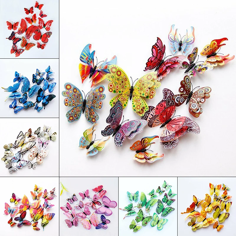 12Pcs 3D Butterfly Wall Sticker Double Layer Hollow For Wedding Decoration Living Room Window Home Decor Magnet Fridge Stickers
12Pcs 3D Butterfly Wall Sticker Double Layer Hollow For Wedding Decoration Living Room Window Home Decor Magnet Fridge Stickers