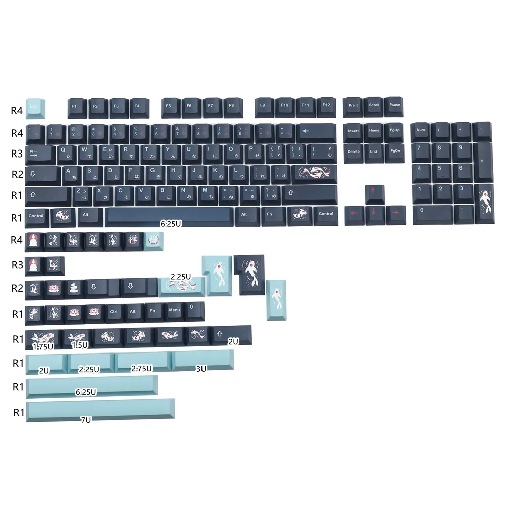 

GMK Zen Pond Keycap Japanese 141 Keys PBT Full Keycaps Cherry Profile ISO Enter DYE Sublimation For 99% Mechanical Keyboard