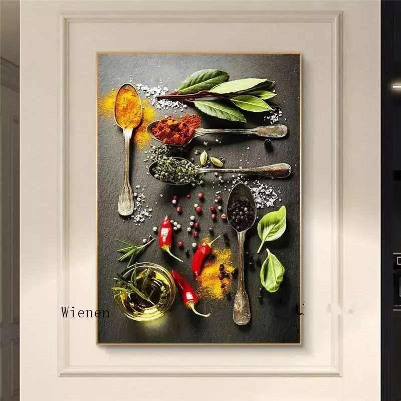 Kitchen Dining Room Wall Decor Posters and Prints Condiment Chili Pepper Wall Art Canvas Painting for Interior Decor Frameless
Kitchen Dining Room Wall Decor Posters and Prints Condiment Chili Pepper Wall Art Canvas Painting for Interior Decor Frameless