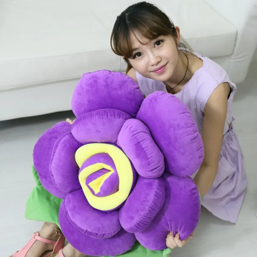 3D розовая Подушка с цветочным принтом начинкой мягкая игрушка смешной плюшевые
