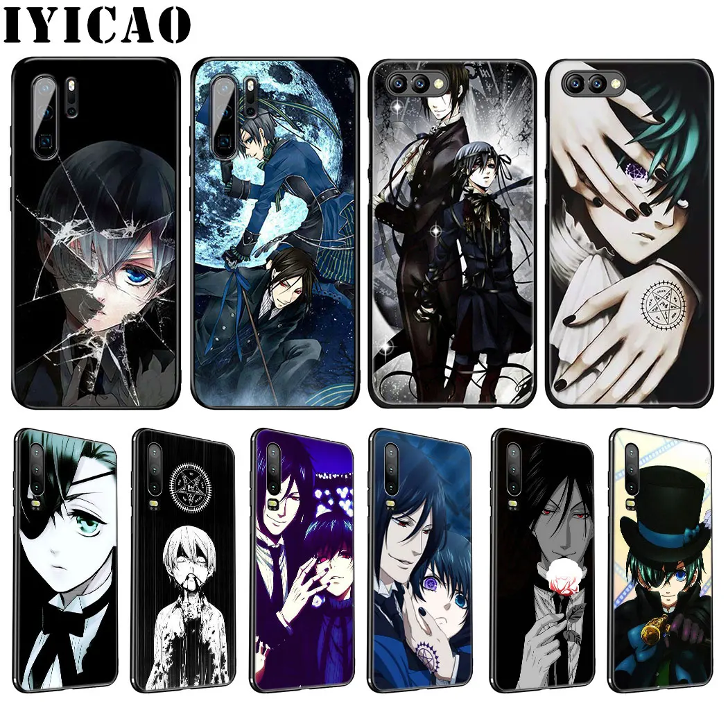 IYICAO черный мягкий чехол Butler Kuroshitsuji для Huawei P30 P20 Pro P10 P8 P9 Lite Mini 2017 P Smart Z Plus 2019