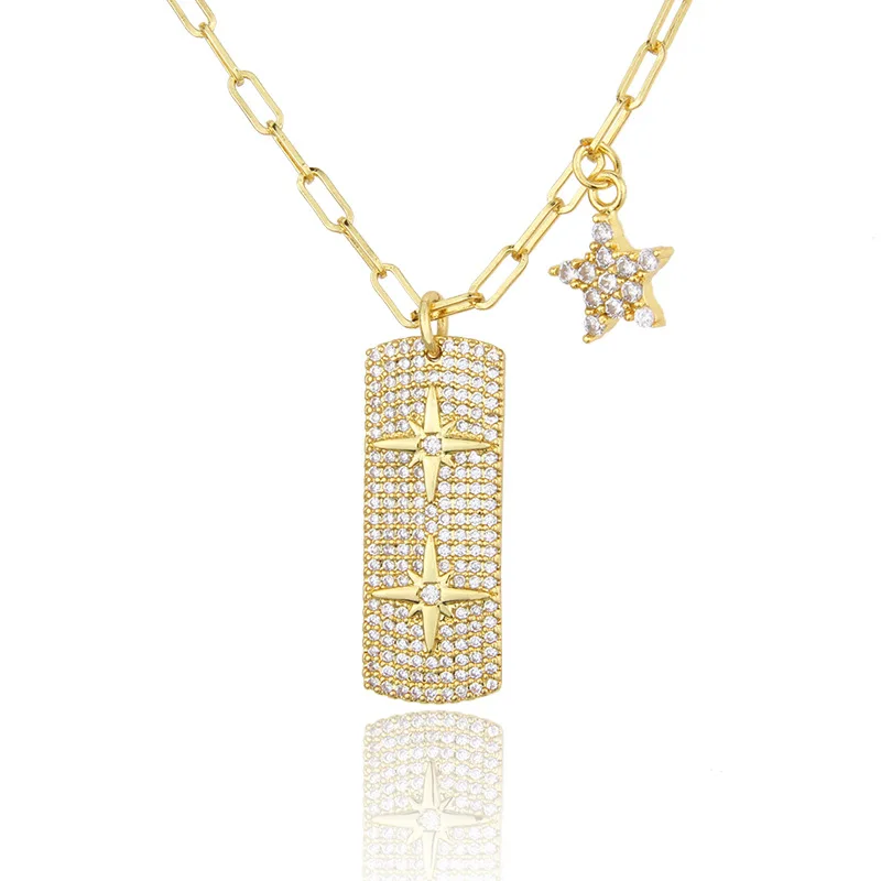 Hot Sale Women Men Star Necklace Gold Color Copper Zircon Pendant & Chain Hip Hop Turkish Luck Jewelry for women
Hot Sale Women Men Star Necklace Gold Color Copper Zircon Pendant & Chain Hip Hop Turkish Luck Jewelry for women