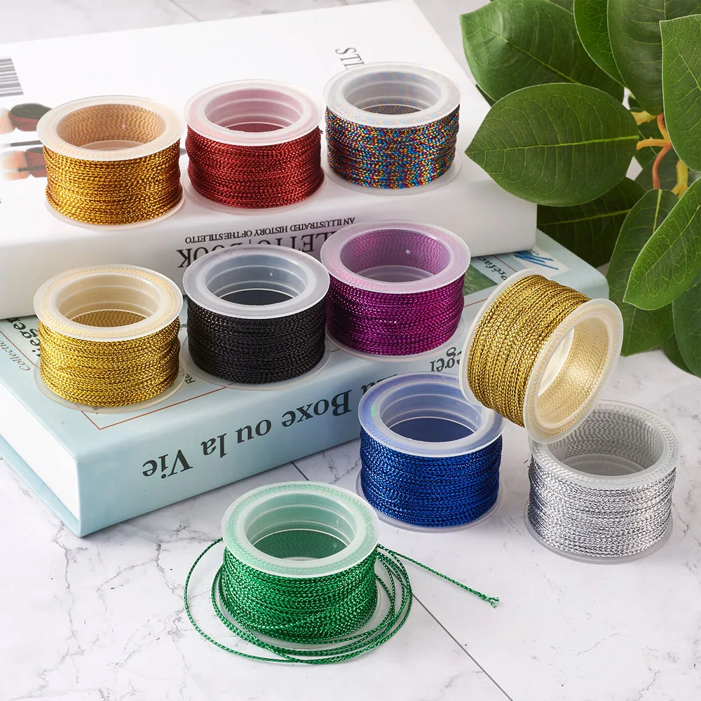 10 rolls Mixed Color 1mm Nylon Metallic Cords For Bracelet Gift Packaging String DIY Jewelry Making Findings Wholesale
10 rolls Mixed Color 1mm Nylon Metallic Cords For Bracelet Gift Packaging String DIY Jewelry Making Findings Wholesale