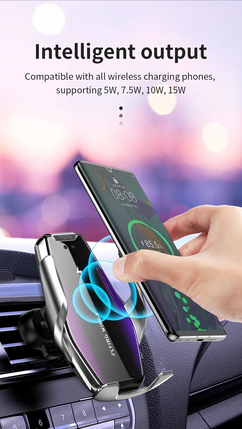 15W Fast Car Wireless Charger, QI Certified, 3D Glass, Fully Automatic Fast Charger, Touch Sensor, Suitable For All Smartphones
15W Fast Car Wireless Charger, QI Certified, 3D Glass, Fully Automatic Fast Charger, Touch Sensor, Suitable For All Smartphones