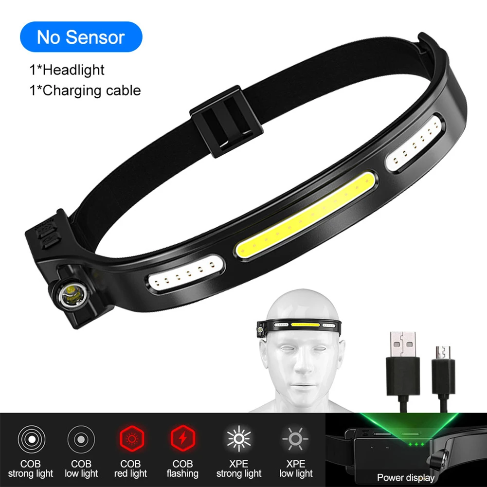 LED Headlamp Flashlight Sensor COB White Red Lights USB Rechargeable Headlight Waterproof for Outdoor Camp Fishing headlantern
LED Headlamp Flashlight Sensor COB White Red Lights USB Rechargeable Headlight Waterproof for Outdoor Camp Fishing headlantern