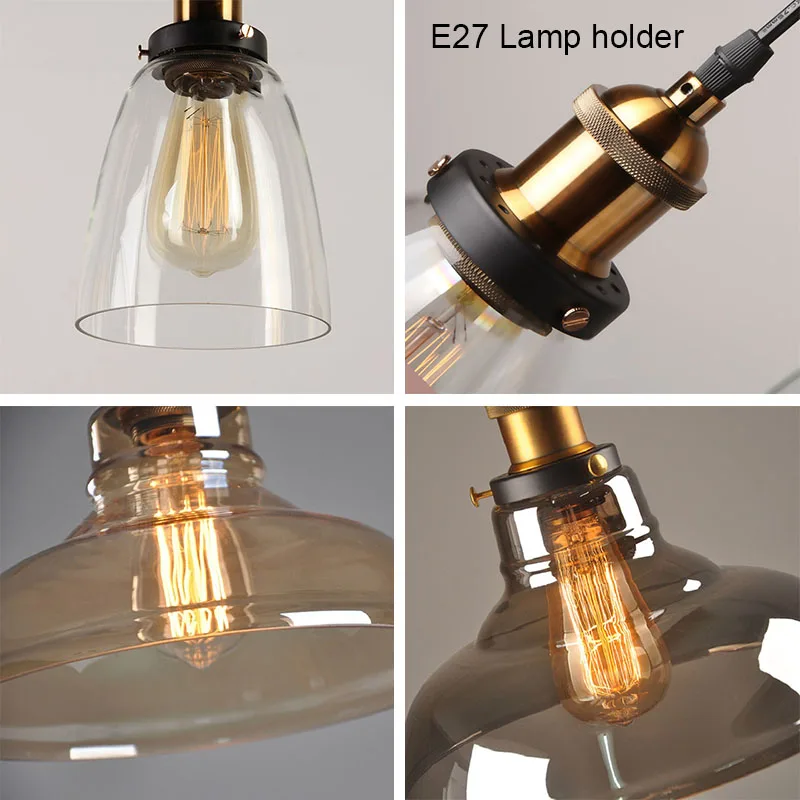 Vintage Pendant Lights Modern Glass Pendant Lamp Loft Retro Hanglamp Industrial Lamp Dinning Room Bedroom Kitchen E27 Smoky Grey
Vintage Pendant Lights Modern Glass Pendant Lamp Loft Retro Hanglamp Industrial Lamp Dinning Room Bedroom Kitchen E27 Smoky Grey