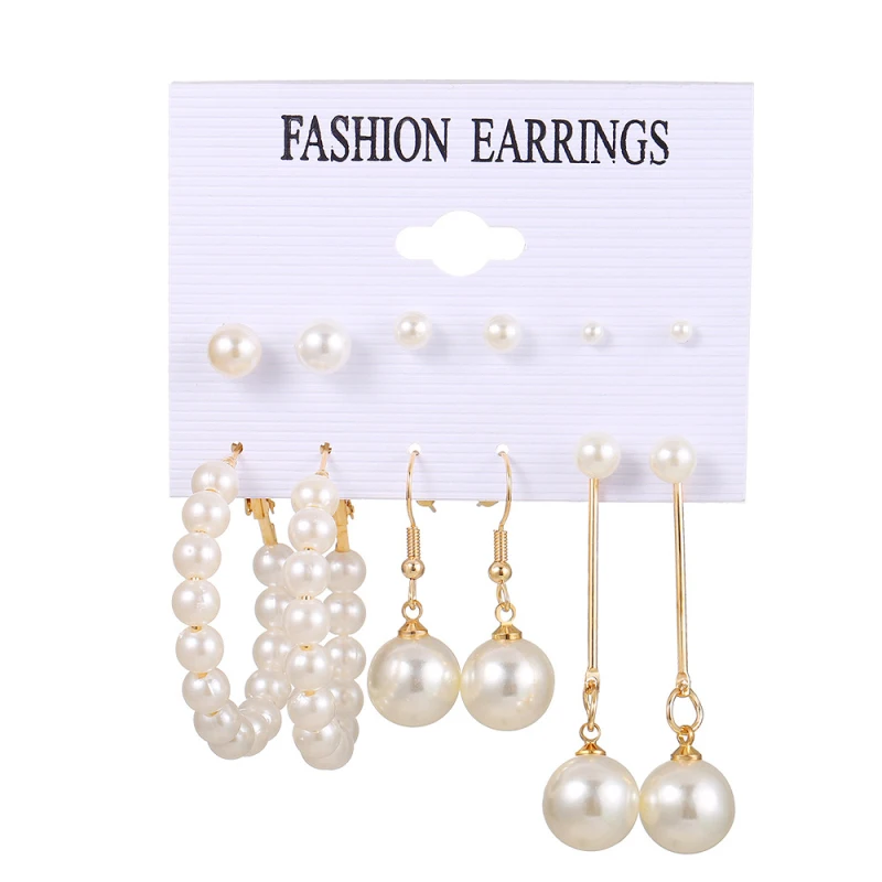 Fashion Gold Metal Set Women's Personality Vintage Geometric Pearl Round Drop Earrings 2022 Trendy Earring Sets
Fashion Gold Metal Set Women's Personality Vintage Geometric Pearl Round Drop Earrings 2022 Trendy Earring Sets