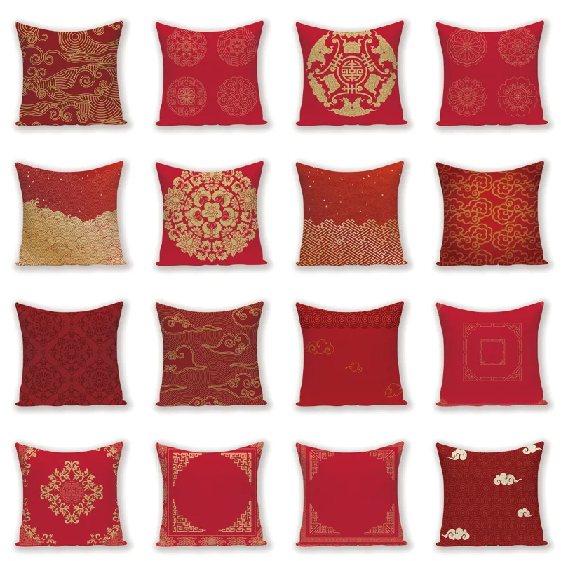 Nordic Happy Cushion Cover Scandinavian Pillow Case Bohemian for Cushions Decorative Home Sofa 45 X Red Kissen | Дом и сад
