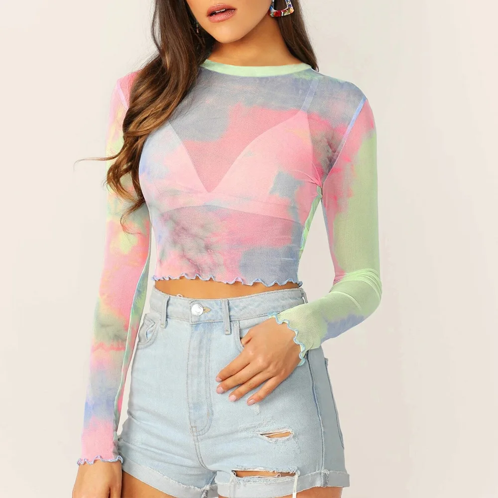 Summer Printed Long-sleeve Sexy Tights Rainbow Exercise and Training T-shirt Round Collar High Elastic Fitness Clothing 07JW490
Summer Printed Long-sleeve Sexy Tights Rainbow Exercise and Training T-shirt Round Collar High Elastic Fitness Clothing 07JW490