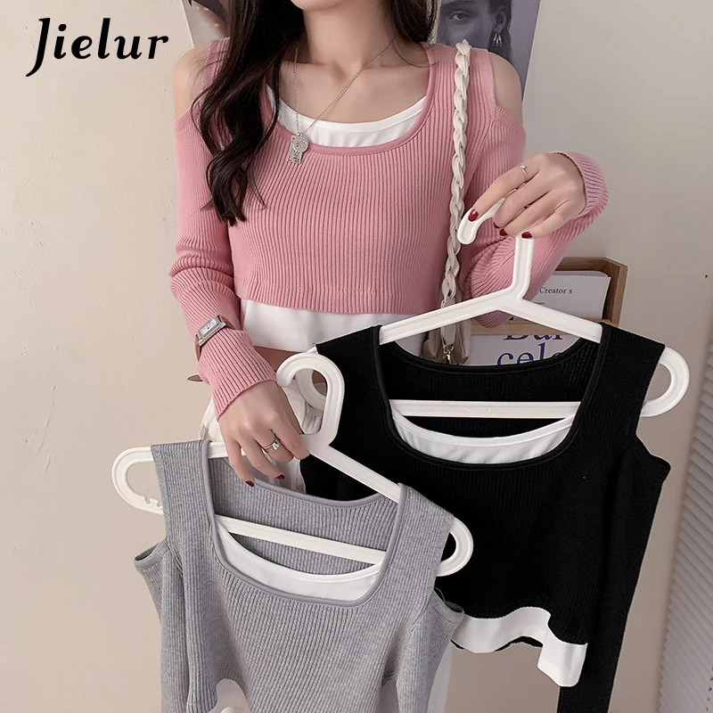 Jielur Осенний корейский Тонкий укороченный топ женская спортивная футболка с открытыми плечами розового серого и черного цвета Модная трико...
Jielur Осенний корейский Тонкий укороченный топ женская спортивная футболка с открытыми плечами розового серого и черного цвета Модная трико...