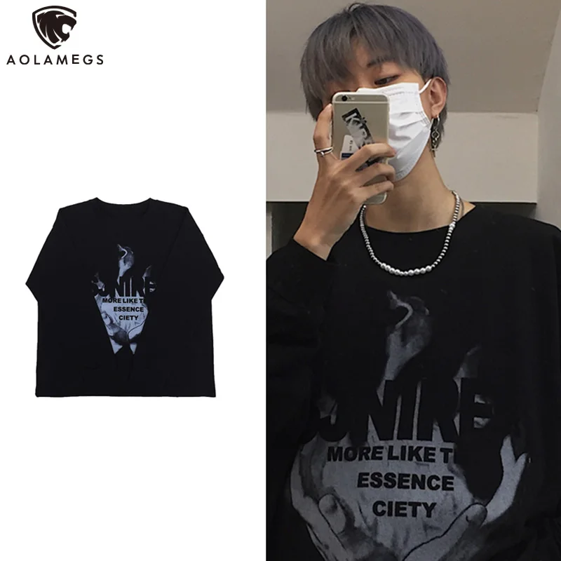 Aolamegs Autumn 2021 Hoodies Sweatshirt For Men's Black Hip Hop Long Sleeves Tshirt Casual Streetwear Punk Pullover Tops Men
Aolamegs Autumn 2021 Hoodies Sweatshirt For Men's Black Hip Hop Long Sleeves Tshirt Casual Streetwear Punk Pullover Tops Men