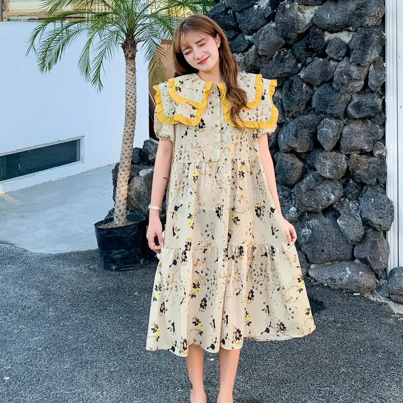 Women Summer Yellow Floral Dresses Ruffle Layered Collar Oversized Shirtdress Multilayer Loose Fitting One Piece Robe Holiday
Women Summer Yellow Floral Dresses Ruffle Layered Collar Oversized Shirtdress Multilayer Loose Fitting One Piece Robe Holiday