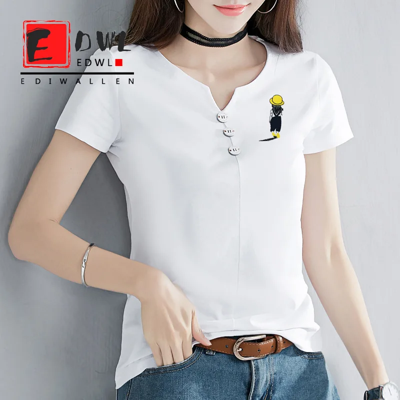 2021 Summer New Cotton Short Sleeve T-Shirt Women's V-Neck Fashion Printing Slim Ins Net Red Super Fire Top
2021 Summer New Cotton Short Sleeve T-Shirt Women's V-Neck Fashion Printing Slim Ins Net Red Super Fire Top