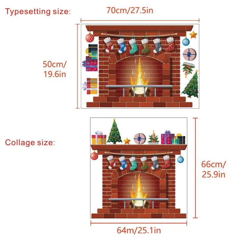 New Christmas Fireplace Wall Sticker Peel & Stick Wallpaper For Livingroom Bedroom Decoration DIY Santa Decal Xmas Decor Mural#Q
New Christmas Fireplace Wall Sticker Peel & Stick Wallpaper For Livingroom Bedroom Decoration DIY Santa Decal Xmas Decor Mural#Q
