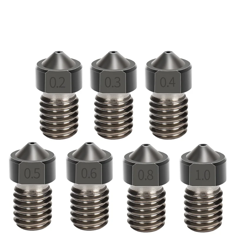 

MEGA 20PCS 10PCS E3D V5 V6 Hardened Steel Nozzle 0.2mm 0.3mm 0.4mm 0.5mm M6 Thread 1.75mm Nozzles 3D Printer Parts Extruder