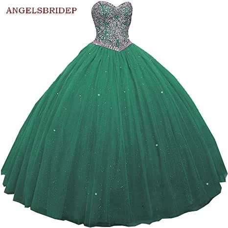 ANGELSBRIDEP Sweetheart Ball Gown Quinceanera Dresses Vestidos De 15 Anos Fashional Sparkly Crystal Beaded Birthday Party Gowns 
ANGELSBRIDEP Sweetheart Ball Gown Quinceanera Dresses Vestidos De 15 Anos Fashional Sparkly Crystal Beaded Birthday Party Gowns