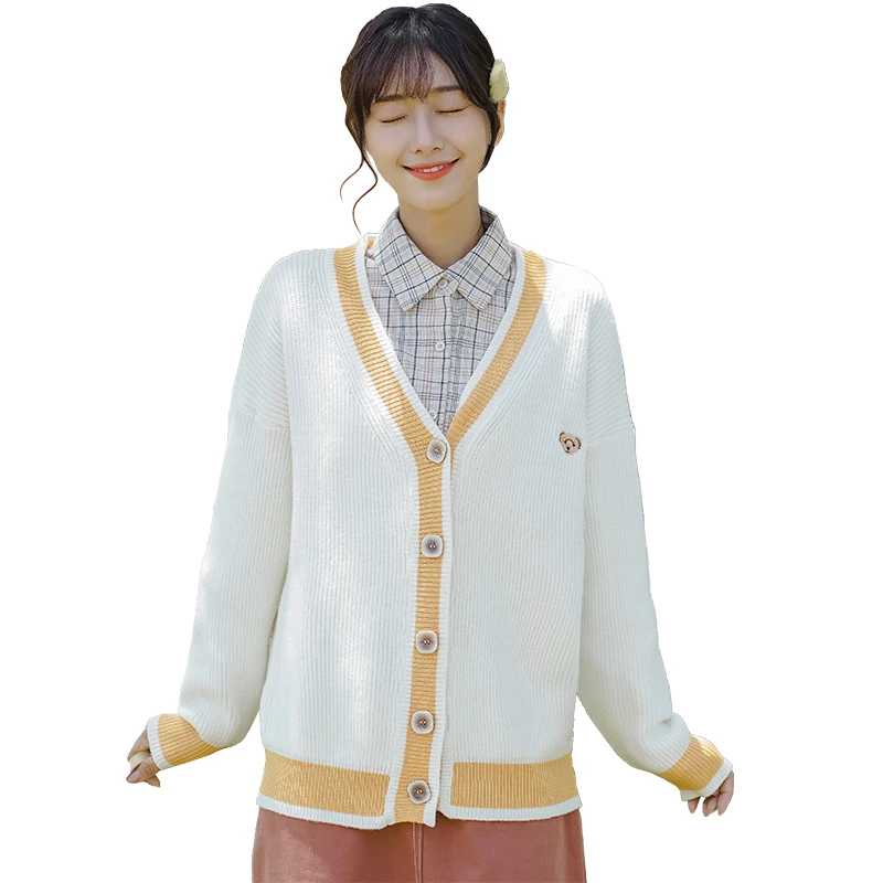 Knitted Cardigans Women V-Neck Striped Cartoon Embroidery Kawaii Harajuku Lovely Sweet Korean All-Match Students Chic Sweater
Knitted Cardigans Women V-Neck Striped Cartoon Embroidery Kawaii Harajuku Lovely Sweet Korean All-Match Students Chic Sweater