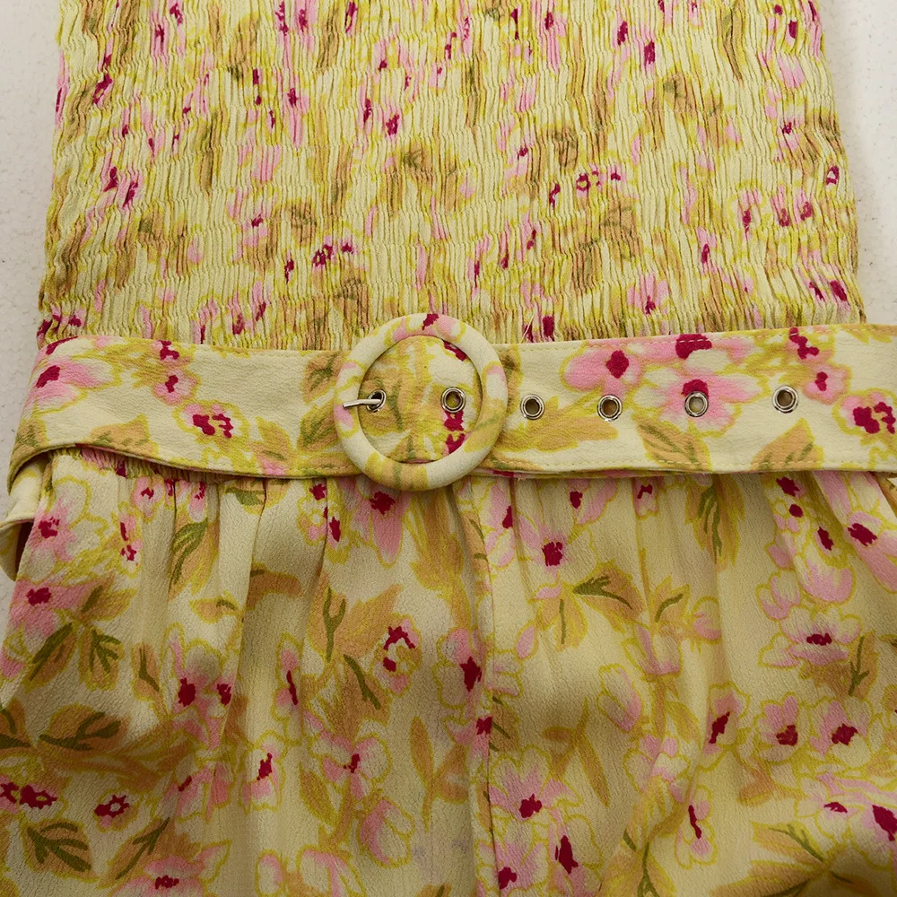 Ruffles Trim Sling Midi Dress 2020 New Lady Summer Sundress Sleeveless Pleated Floral Long Dresses with Sashes
Ruffles Trim Sling Midi Dress 2020 New Lady Summer Sundress Sleeveless Pleated Floral Long Dresses with Sashes