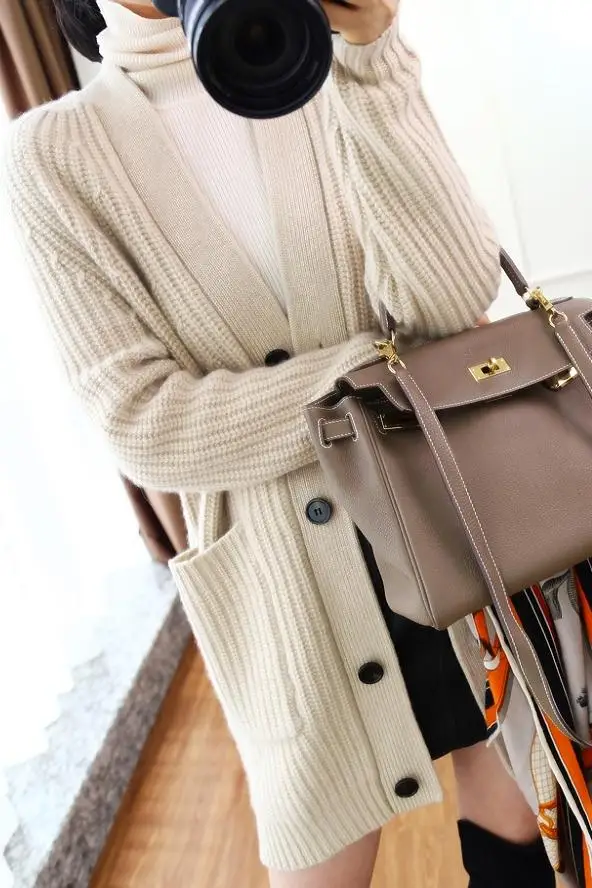 2020 Fall Winter Clothes Thick Cashmere Womens Sweaters Dress Long V-neck Cardigan Knit Cropped Knitting Wool Ladies Jumper
2020 Fall Winter Clothes Thick Cashmere Womens Sweaters Dress Long V-neck Cardigan Knit Cropped Knitting Wool Ladies Jumper