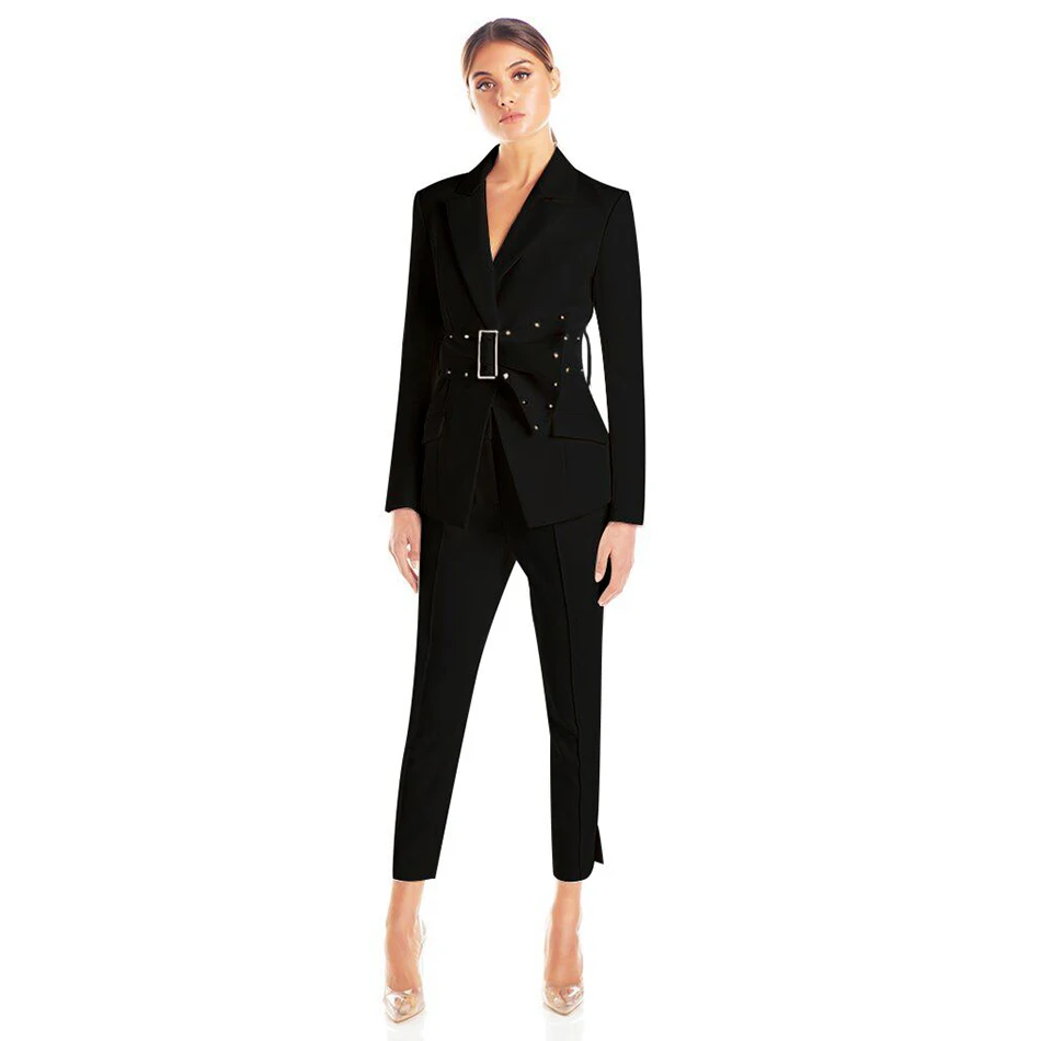 Ailigou 2021 Fashion V-neck Hollow Hollow Blazer with Waist Trousers Suit Suit Formal Women's Office Lady 2-piece Set
Ailigou 2021 Fashion V-neck Hollow Hollow Blazer with Waist Trousers Suit Suit Formal Women's Office Lady 2-piece Set