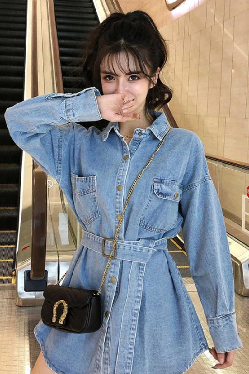 Spring 2021 new denim dress children loose Korean style ins trendy waist mid-length shirt jacket
Spring 2021 new denim dress children loose Korean style ins trendy waist mid-length shirt jacket