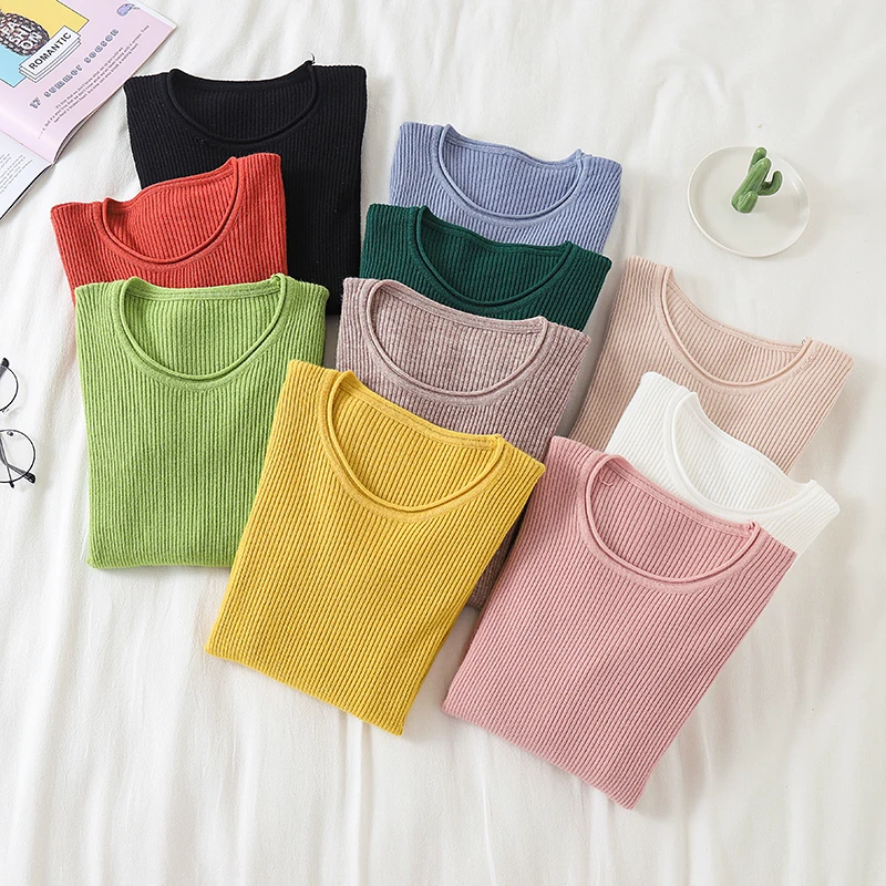 Korean Sweater Women Knitted Sweaters for Women Long Sleeve Basic White Sweater Plus Size Autumn Woman Knit Pullover Sweaters XL 
Korean Sweater Women Knitted Sweaters for Women Long Sleeve Basic White Sweater Plus Size Autumn Woman Knit Pullover Sweaters XL
