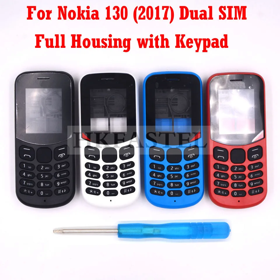 Hkfatel Высококачественная клавиатура корпуса для Nokia 130 2017 две SIM карты новый полный