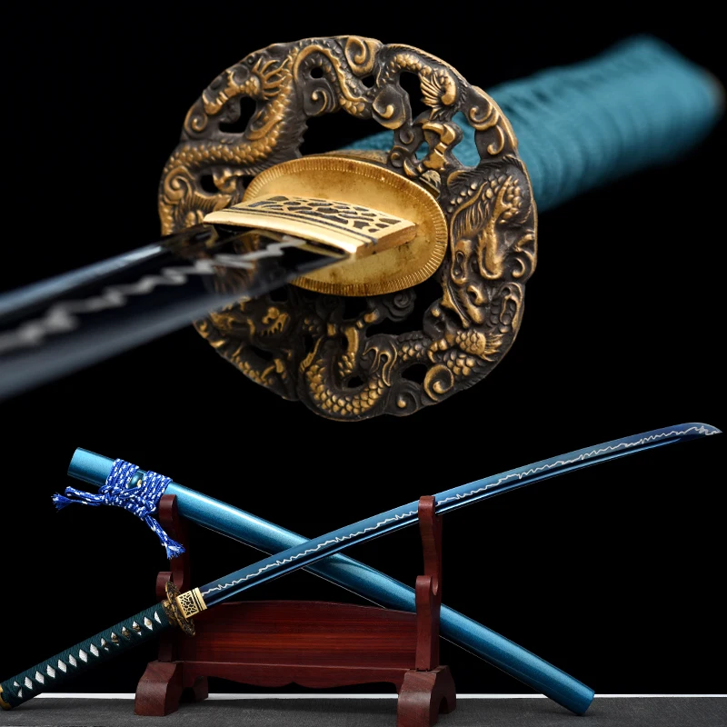 Blue Color Blade Japanese Swords High Carbon Steel Sharp Katanas Real Handmade Plating Full Tang
Blue Color Blade Japanese Swords High Carbon Steel Sharp Katanas Real Handmade Plating Full Tang