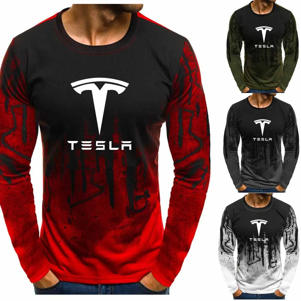 2021 NEW Gradient O neck pullover Sweatshirts Tesla Motors Car Logo Printed Casual Cotton Men Hoodies Men Clothing 
2021 NEW Gradient O neck pullover Sweatshirts Tesla Motors Car Logo Printed Casual Cotton Men Hoodies Men Clothing
