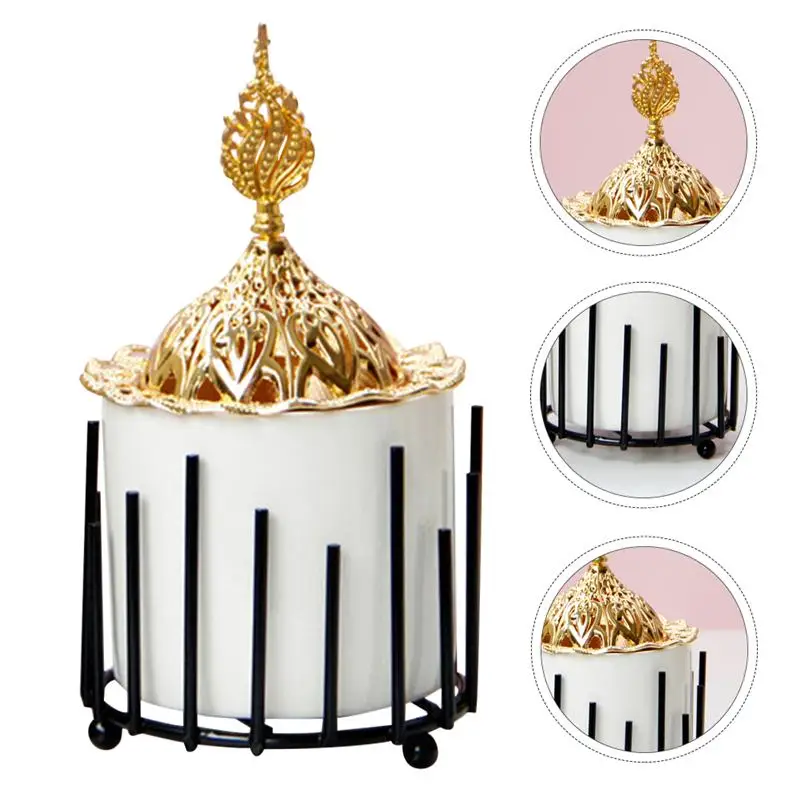 1PC European Style Incense Burner Metal Ceramic Censer Adornment
1PC European Style Incense Burner Metal Ceramic Censer Adornment