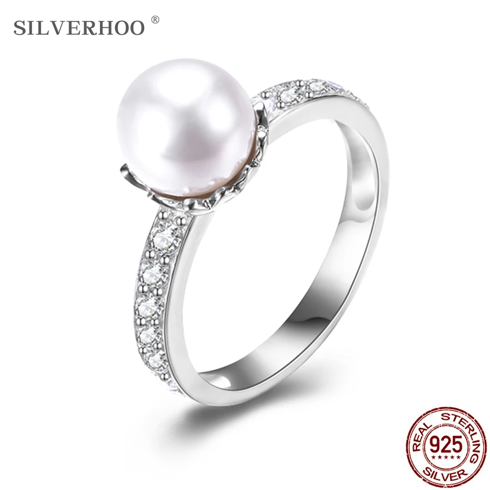 SILVERHOO 925 Sterling Silver Ring For Women Smooth Crystal Pearl Rings Gorgeous Austria Crystal With Zircon CZ Fine Jewelry New
SILVERHOO 925 Sterling Silver Ring For Women Smooth Crystal Pearl Rings Gorgeous Austria Crystal With Zircon CZ Fine Jewelry New
