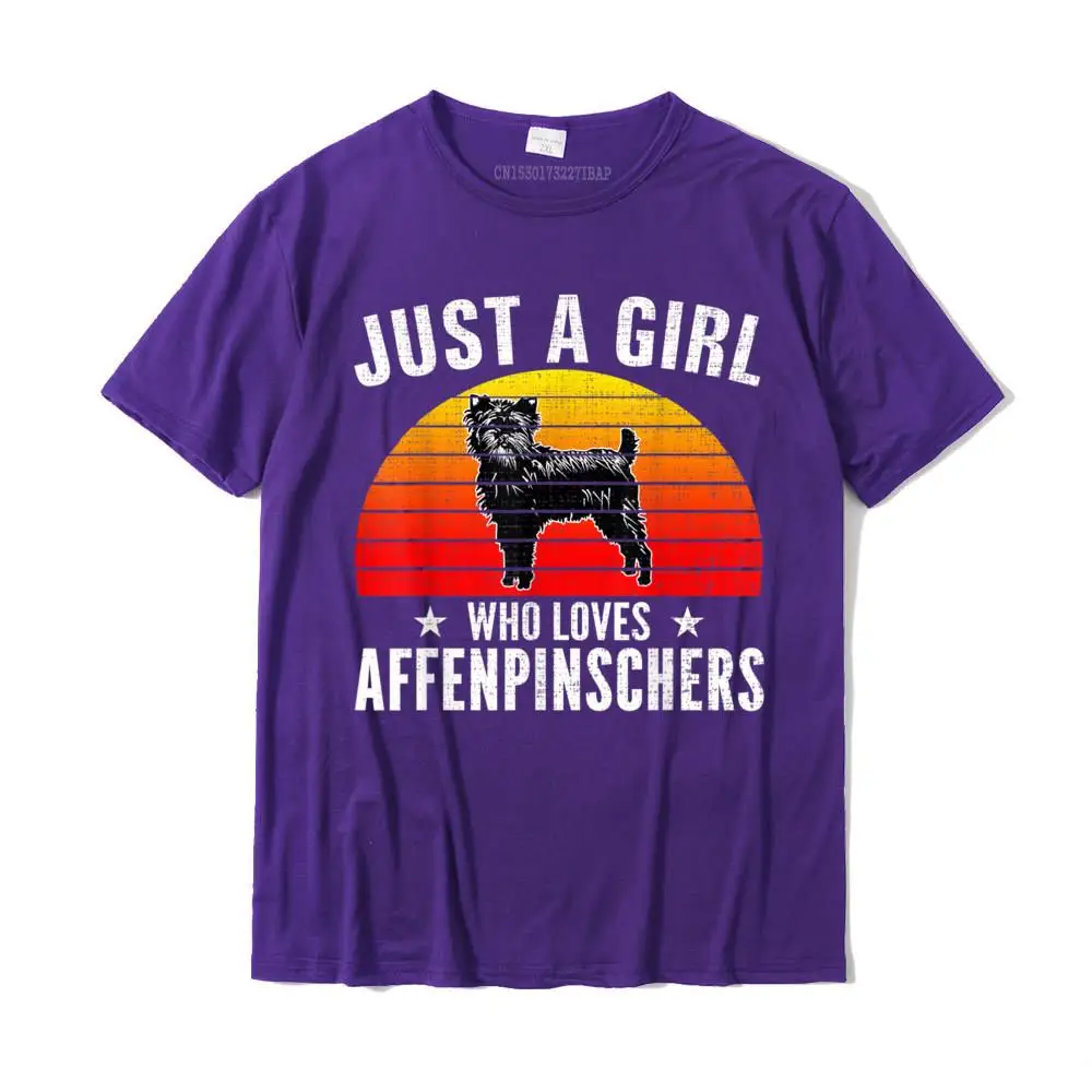 Ретро футболка с надписью Just A Girl Who Loves Affenpinschers забавный подарок для женщин